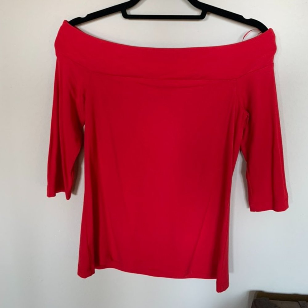 Ann Taylor Red Off Shoulder Top